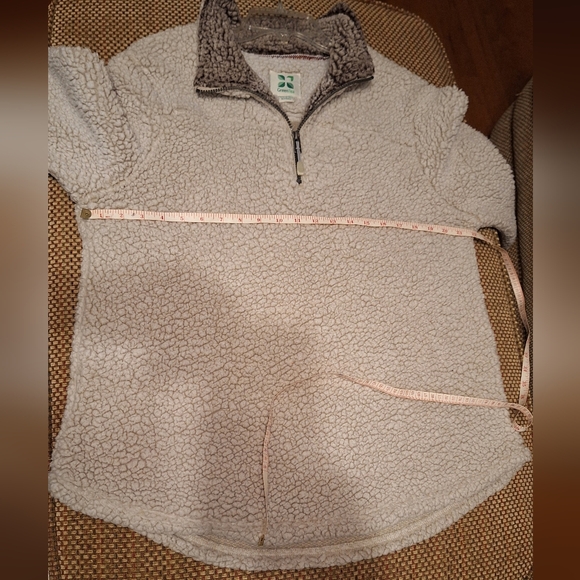 Green Tea Cozy Cream Sherpa Pullover Jacket Shacket - Picture 5 of 11